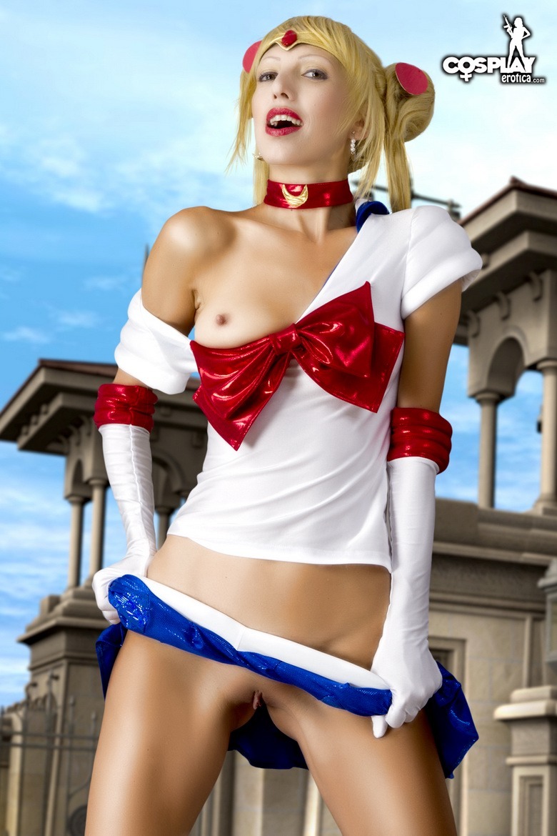 Cosplay of schoolgirl masturbation