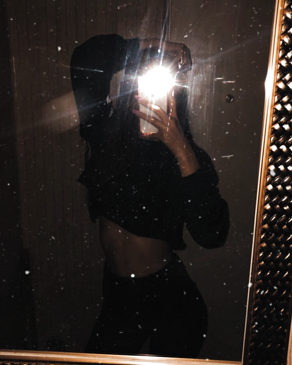 Girl in the mirror without face