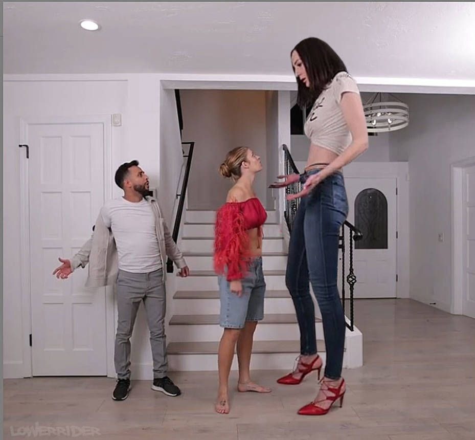 A tall woman dominates