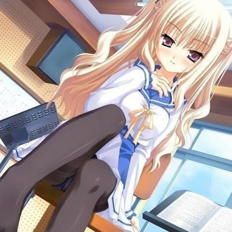 Anime schoolgirls in stockings