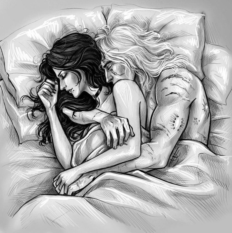 Geralt and Yennifer Art Love