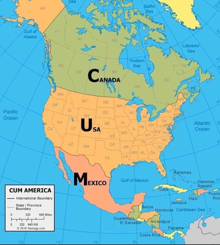 Canada Usa Mexico on the map