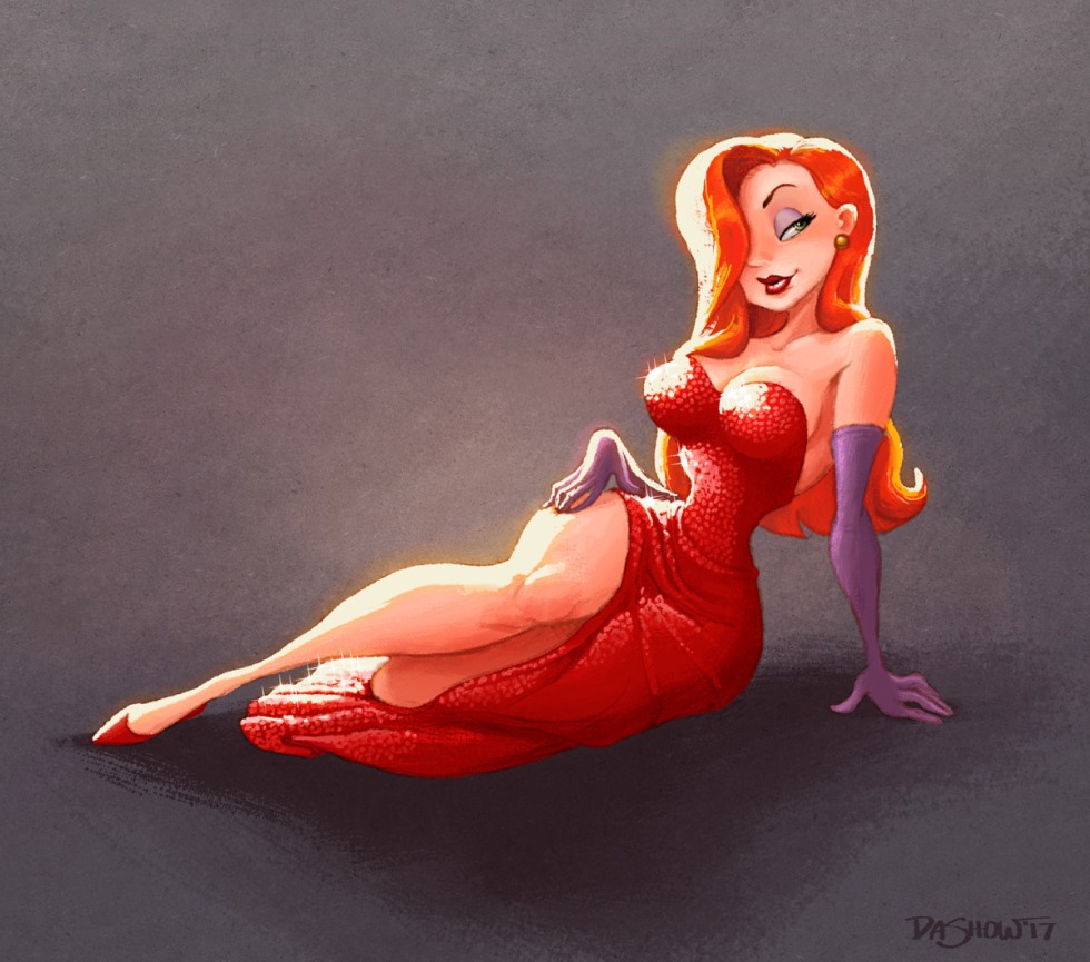 Girl in a red dress from a cartoon