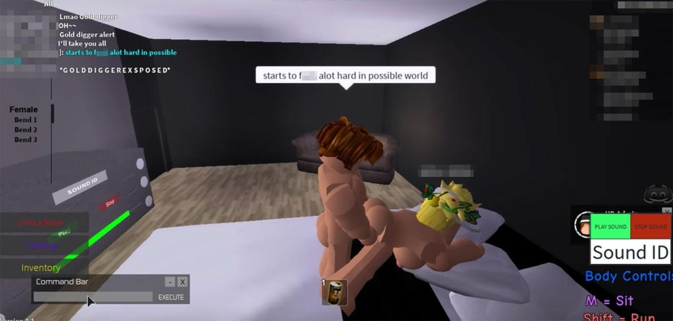 Erotic game in Roblox