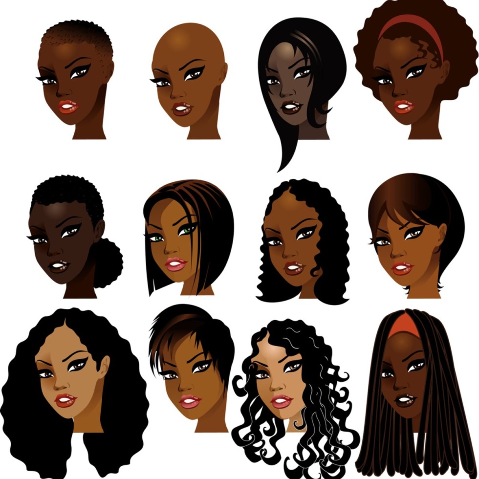 Hairstyles of African American women vectors