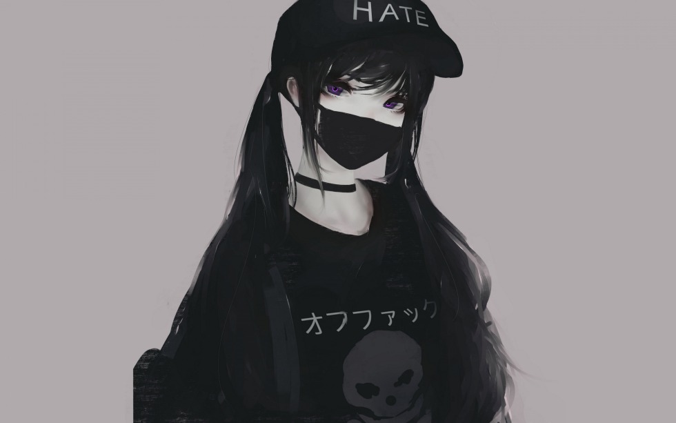 Anime girl in a mask
