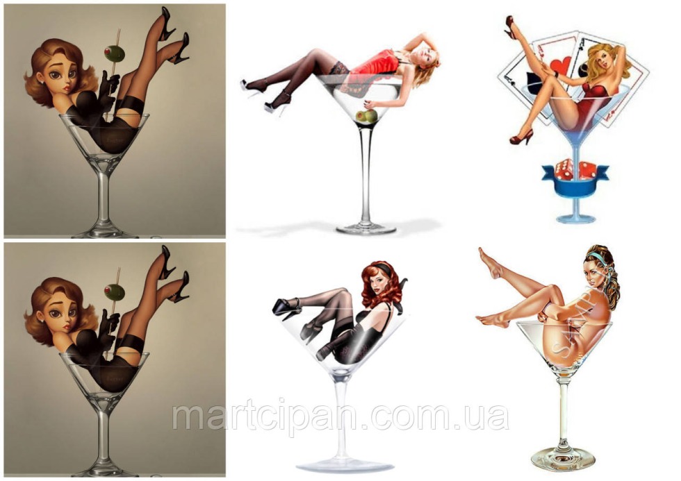 Cake with a girl in a glass