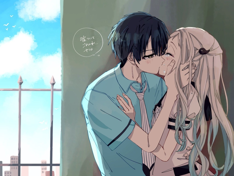 Toilet boy Hanako-kun Yasiro and Hanako Kiss