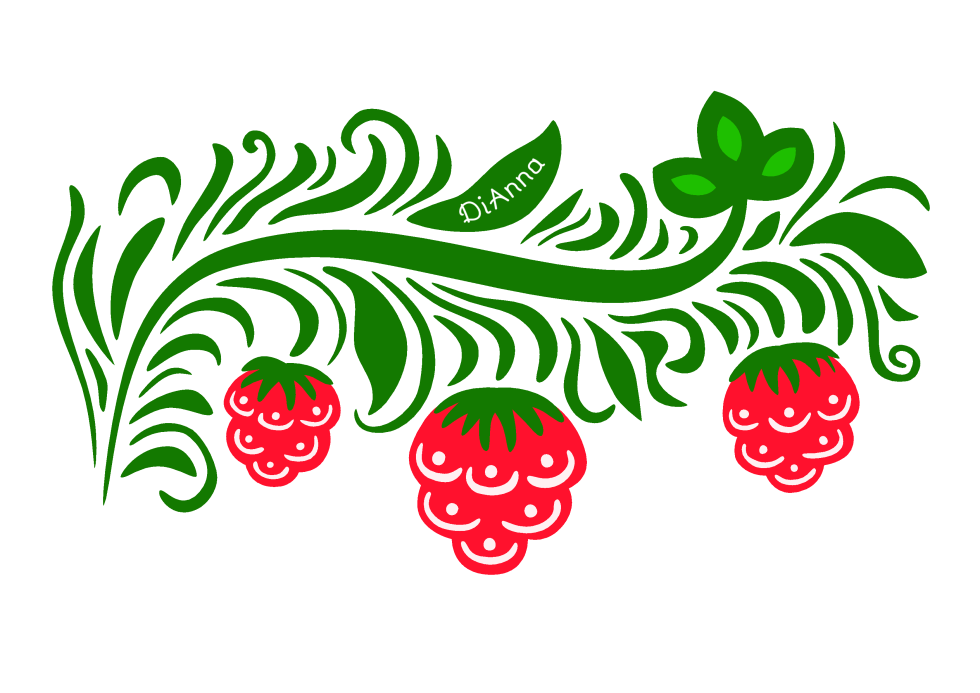 Khokhloma herbal painting