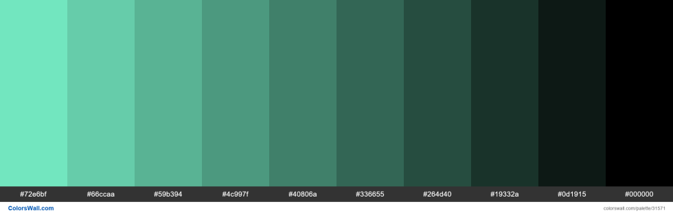 Palette of Green RGB
