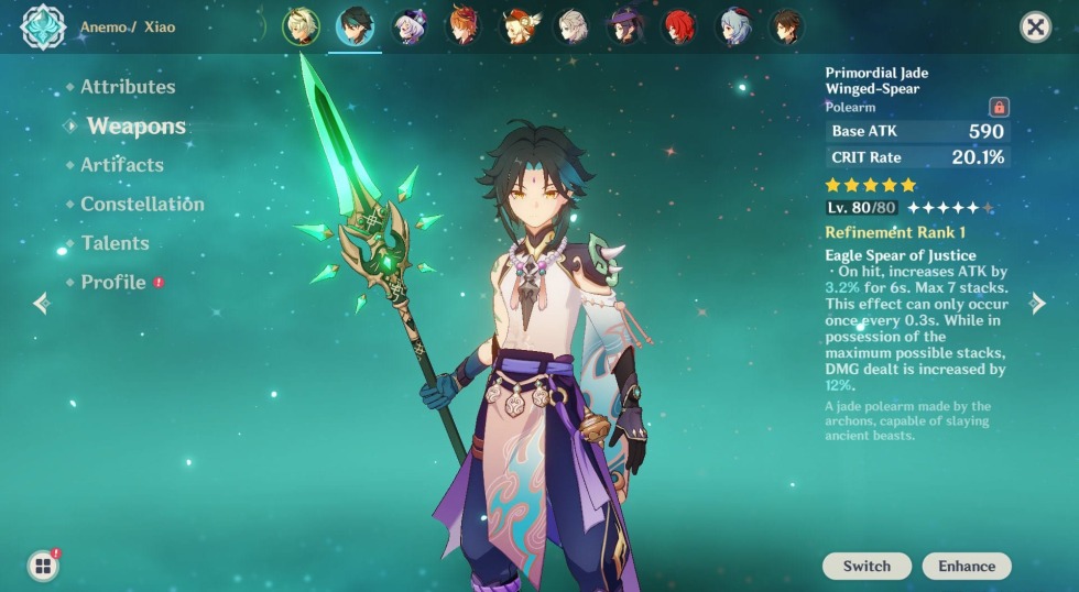 Jade kite weapons of Genshin