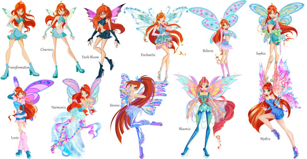 Winx club all transformations of Bloom