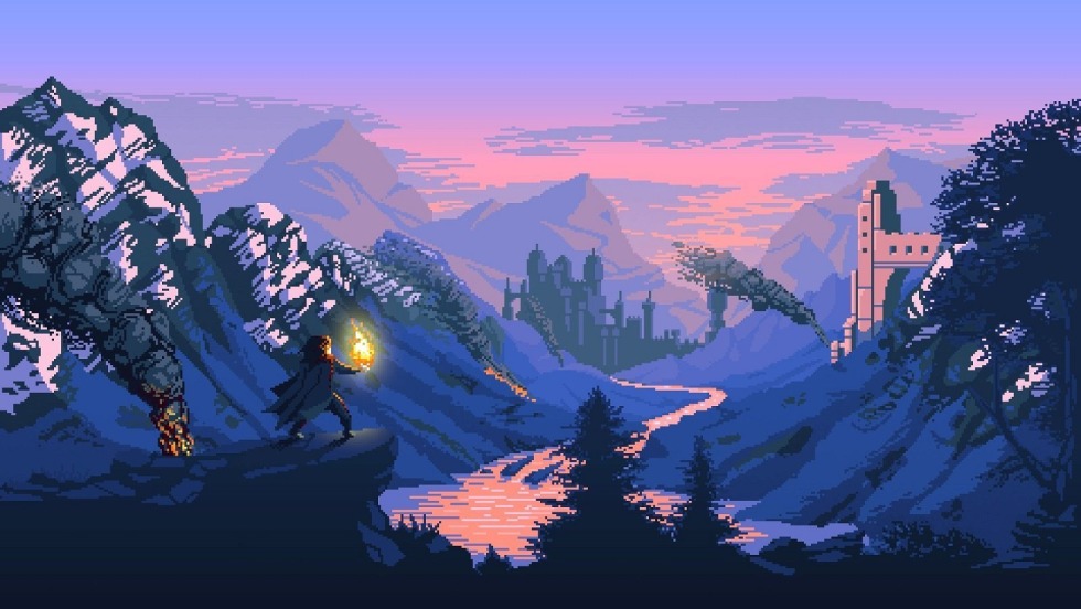 Pixel art landscape