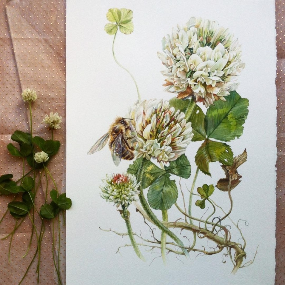 Girl in the morning in bed