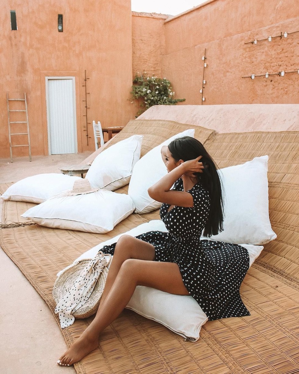 Girl swimming in luxury