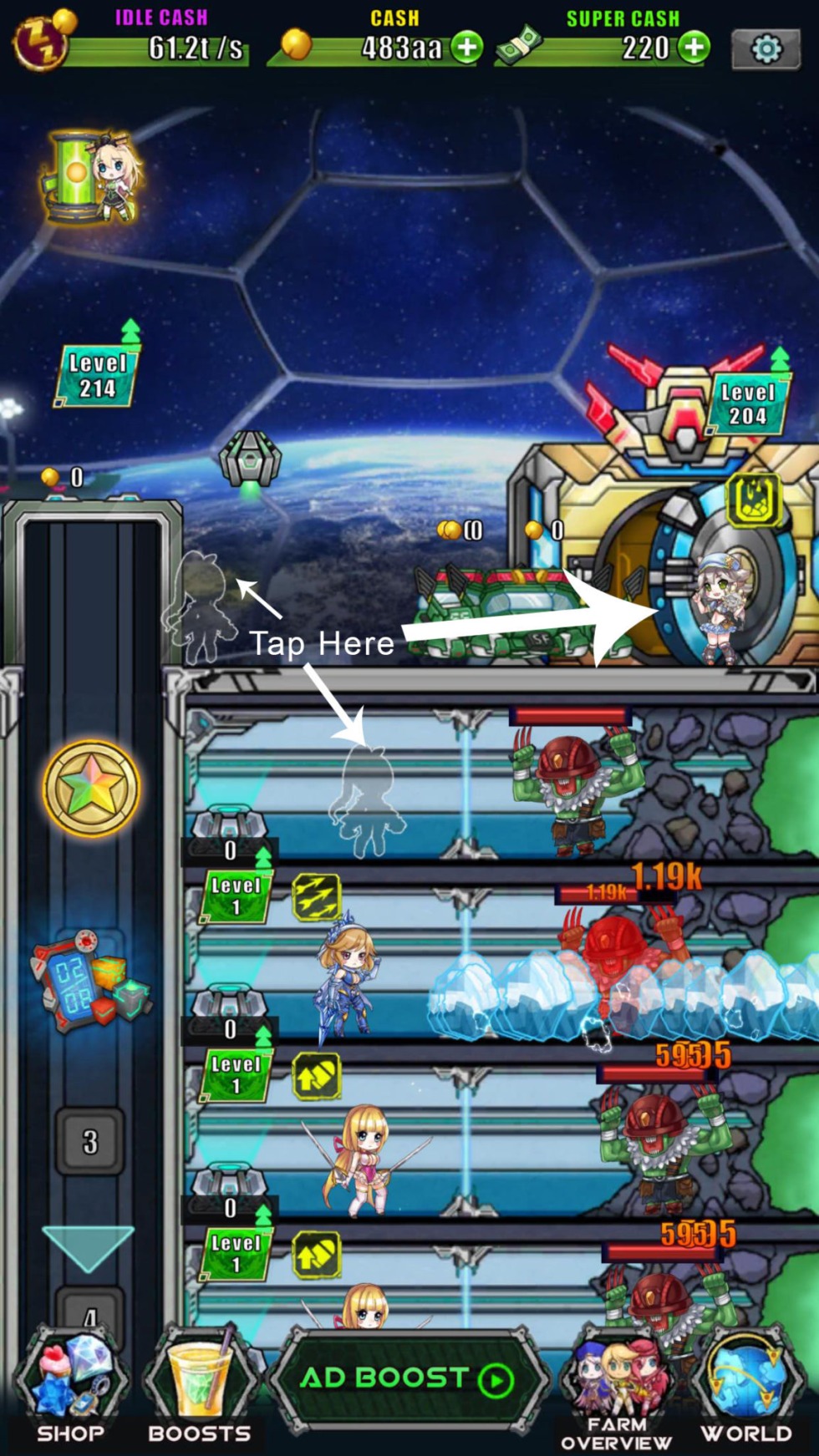 Idle Space Farmer Character