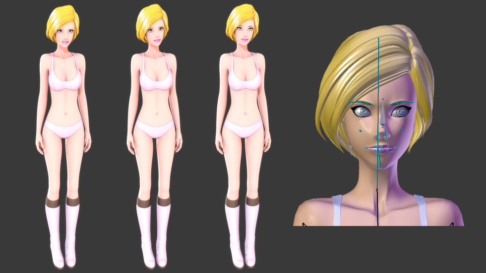 Anime model of the 3D Blender character