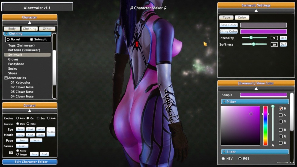 Hentai editor of the characters