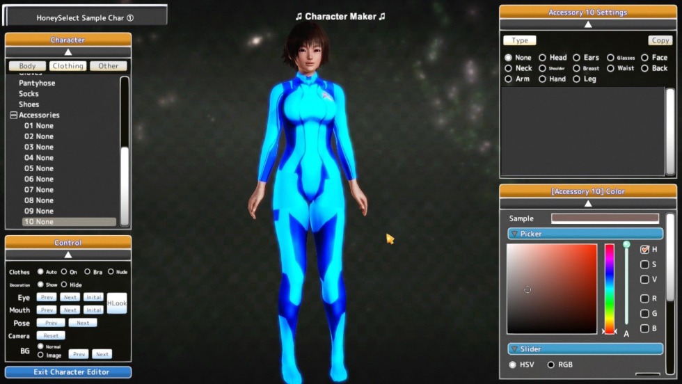 Honey Select editor of the character