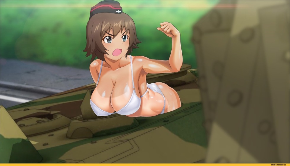 Naked beauties on a tank