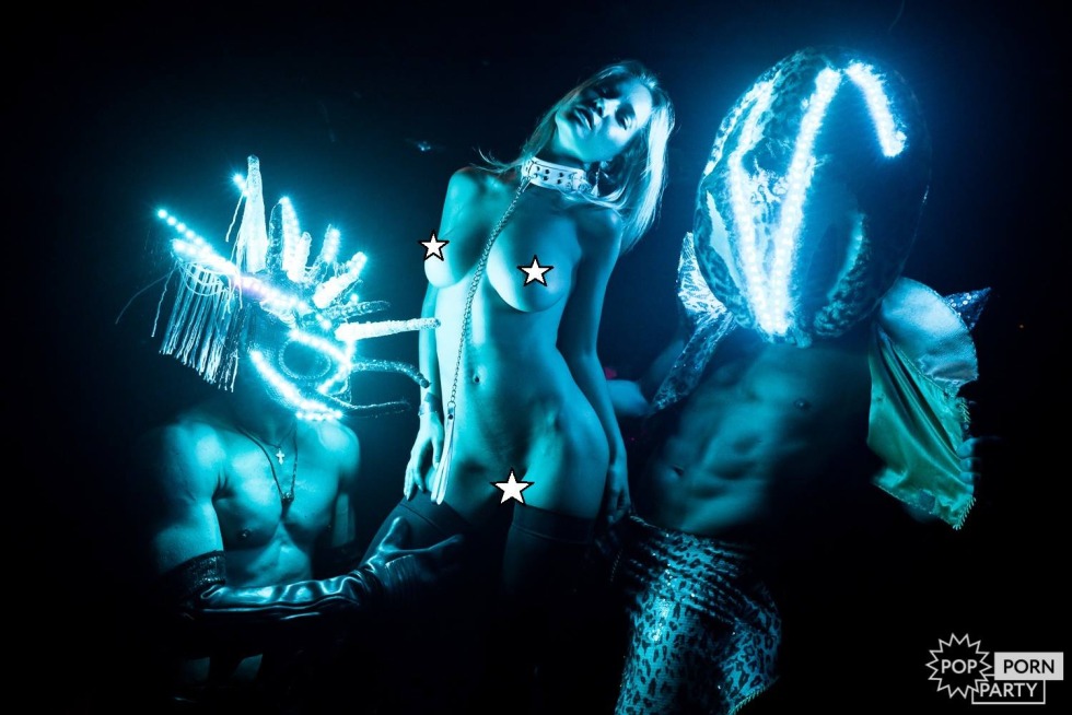 Glamorous party nude bdsm