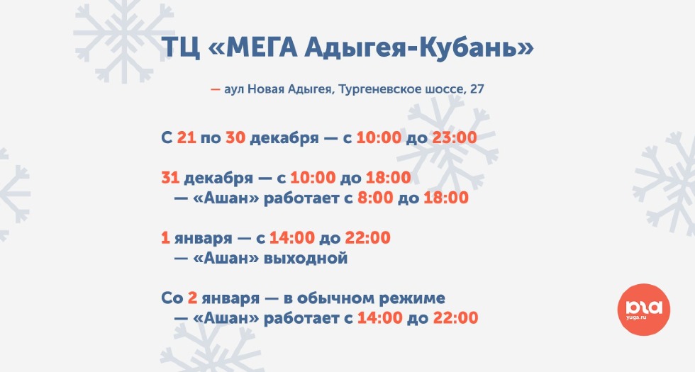 Mega Adygea Krasnodar mode of operation