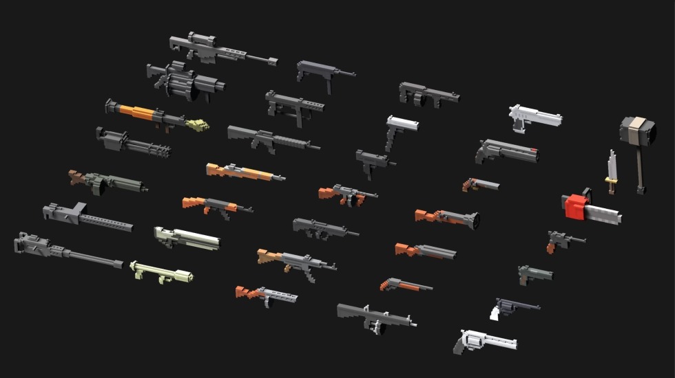 AK-47 Voxel on the side