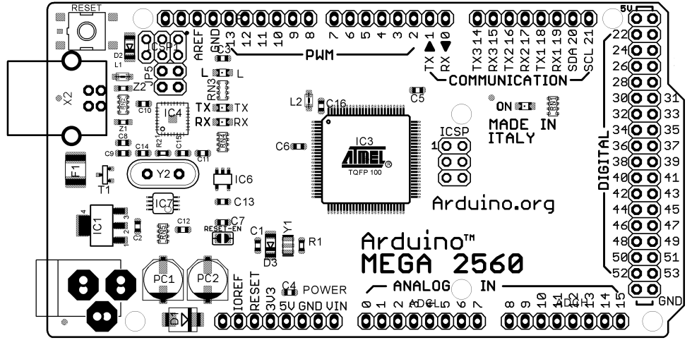 Board of Arduino MEGA 2560