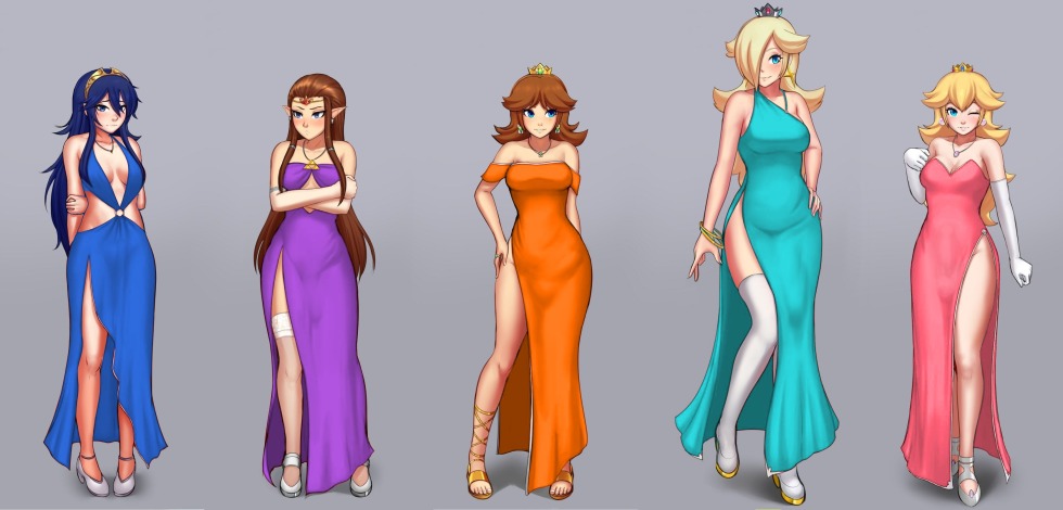 Naked in a latex swimsuit