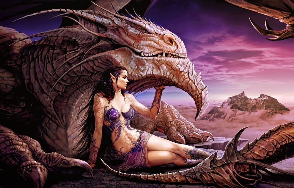 Girl and Dragon Fantasy