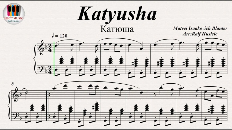 Katyusha notes for accordion