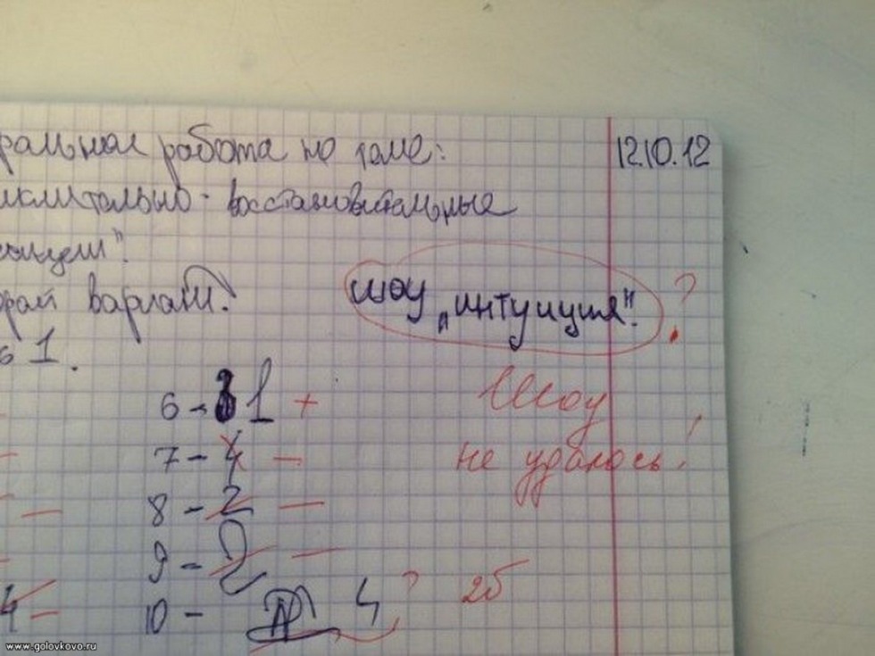 School errors in notebooks