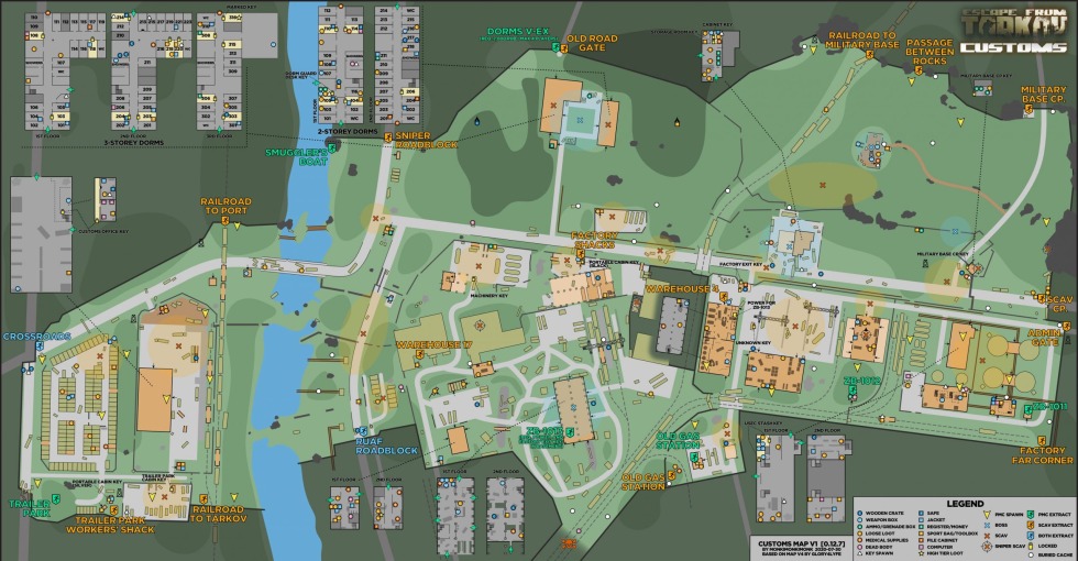 Customs Map Tarkov 2021