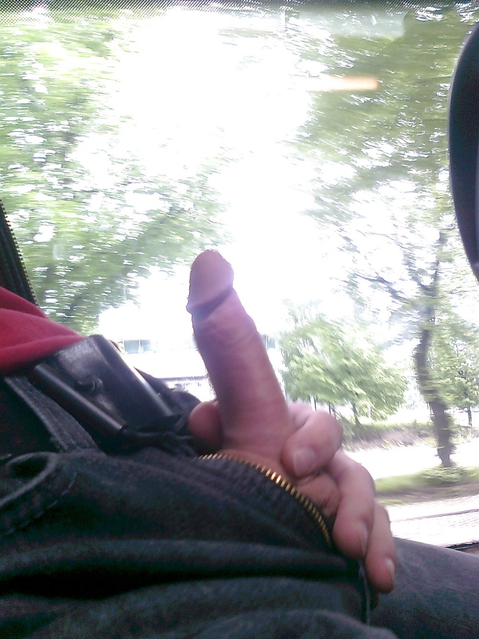 Dick lit up in the car