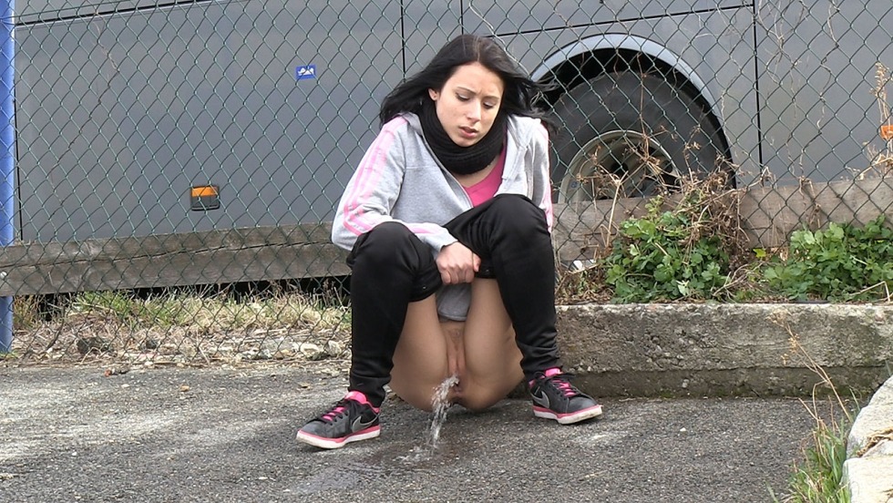 Pissing in stockings in nature