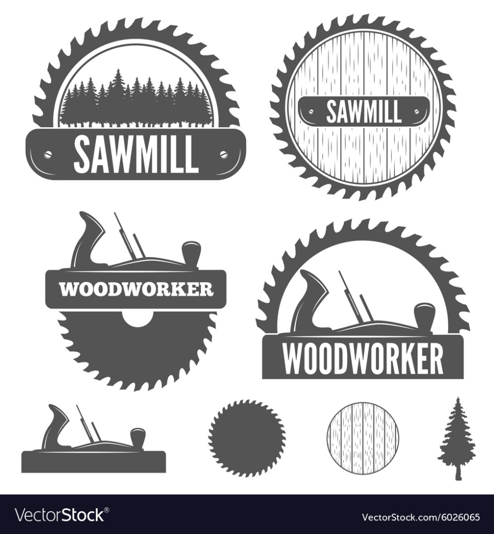 Vector emblems for carpentry