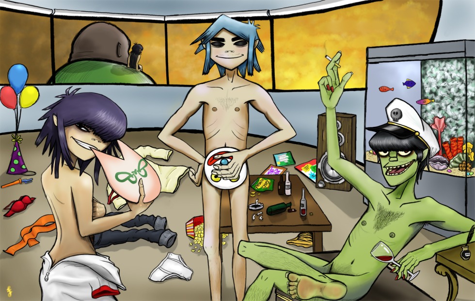 Gorillaz Nudl and Murdok Hentai