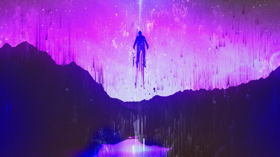 Violet mountains art