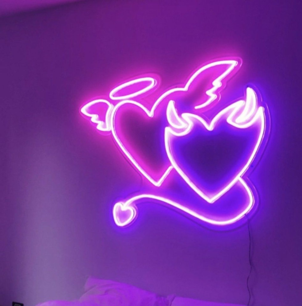 Pink neon heart