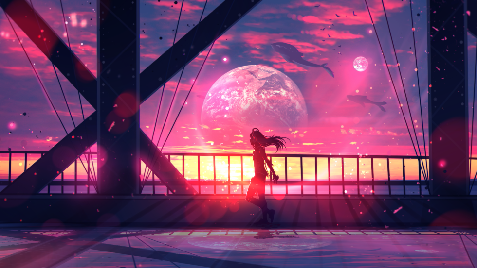 Anime sunset