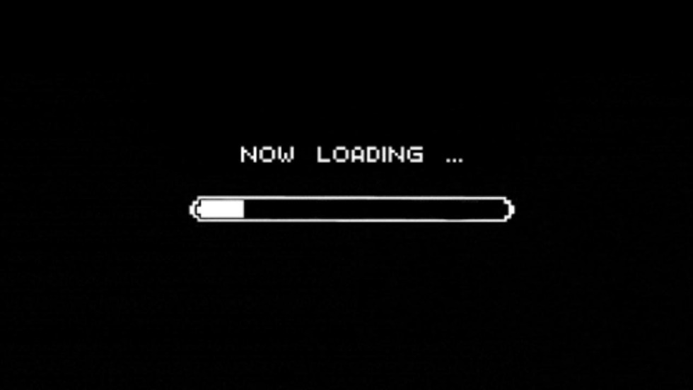 Loading on a black background