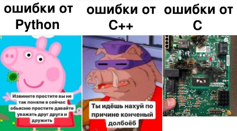 Errors in programming languages meme