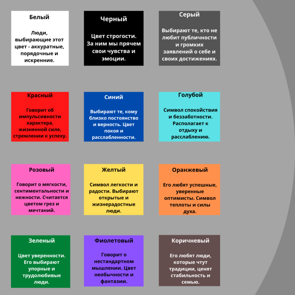 Color choice in psychology