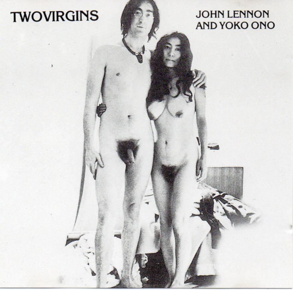John Lennon and Yoko it is naked photo behind