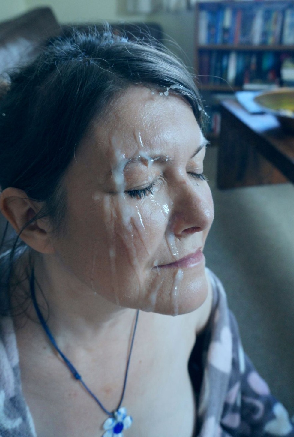 Unpleasant cumshot on the face