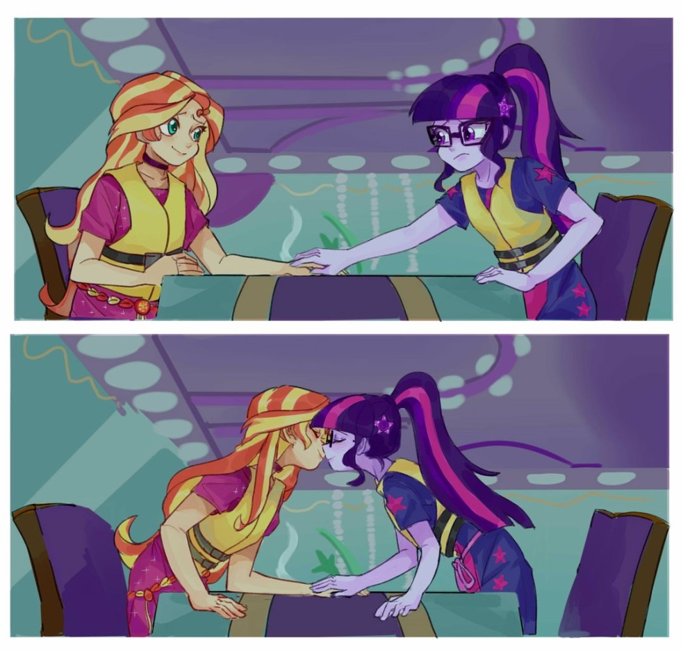 Sanset Shimmer and Twilight Sparkl Sci Twi