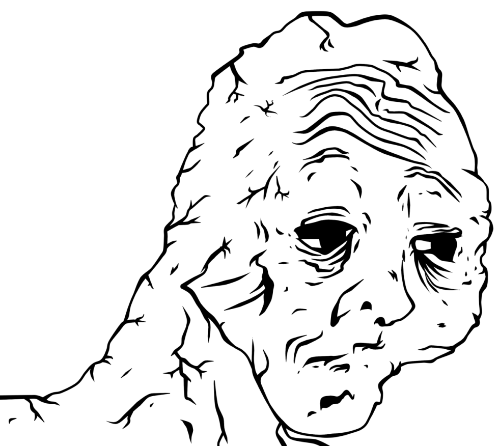 A tired person with a meme