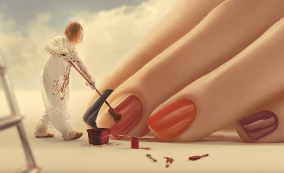Creative advertising of manicure