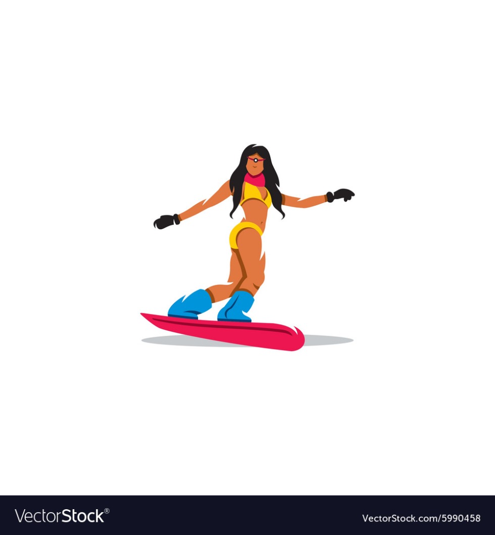 Girl Snowboard Vector