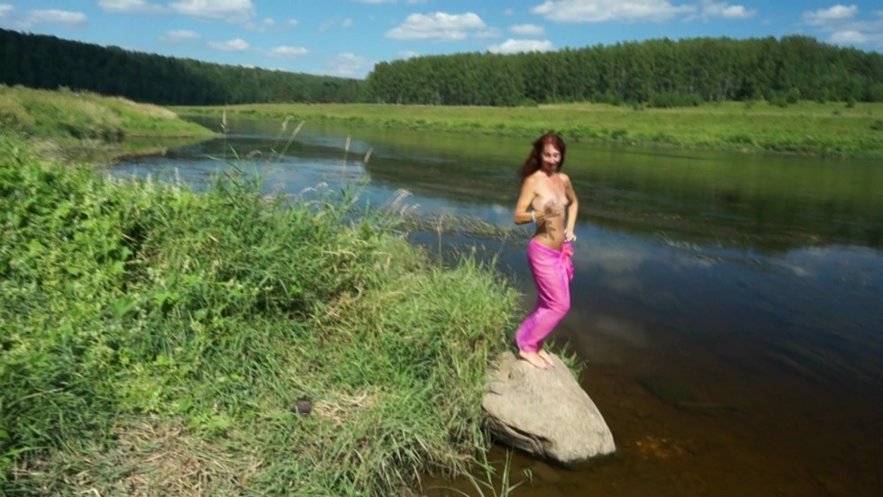 Russians Busty by the river